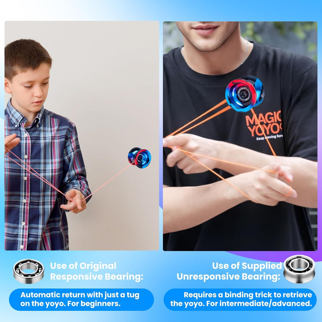 MAGICYOYO JoJo mit Leerlauf und Kugellager, Profi Nicht Reagierender Yoyo N11, Responsive Yoyo für K