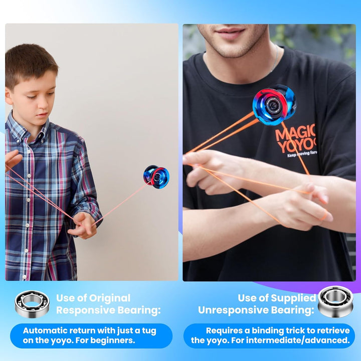 MAGICYOYO JoJo mit Leerlauf und Kugellager, Profi Nicht Reagierender Yoyo N11, Responsive Yoyo für K