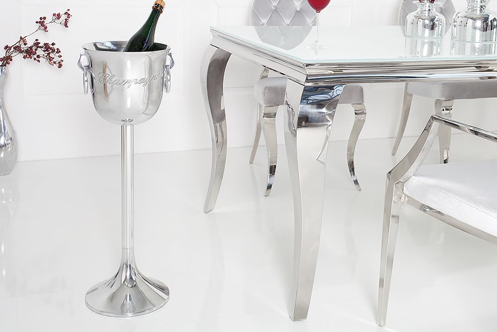 Riess Ambiente eleganter Sektkühler Champagne 75cm Silber poliert Flaschenkühler Flaschenhalter Flas