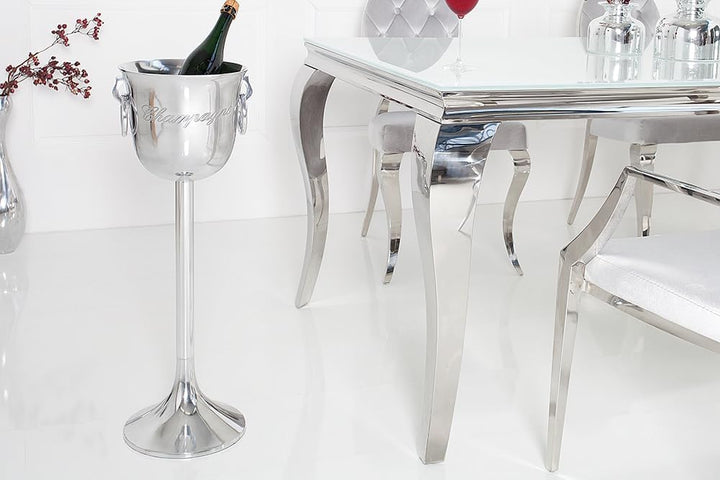 Riess Ambiente eleganter Sektkühler Champagne 75cm Silber poliert Flaschenkühler Flaschenhalter Flas
