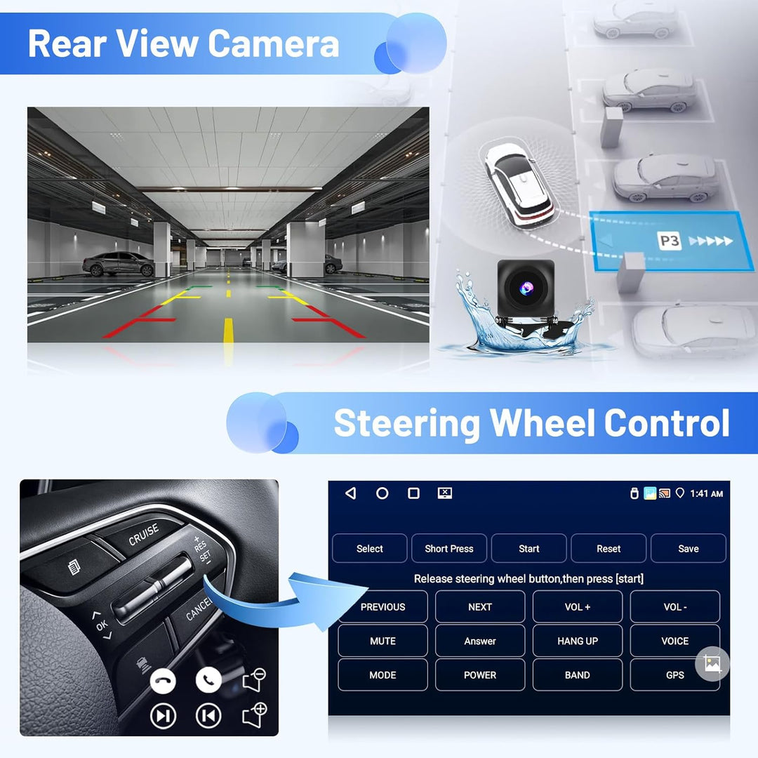 Android 15 Autoradio für FIAT Panda 2003-2012 4+64G mit Wireless CarPlay Android Auto, 9 Zoll Bildsc