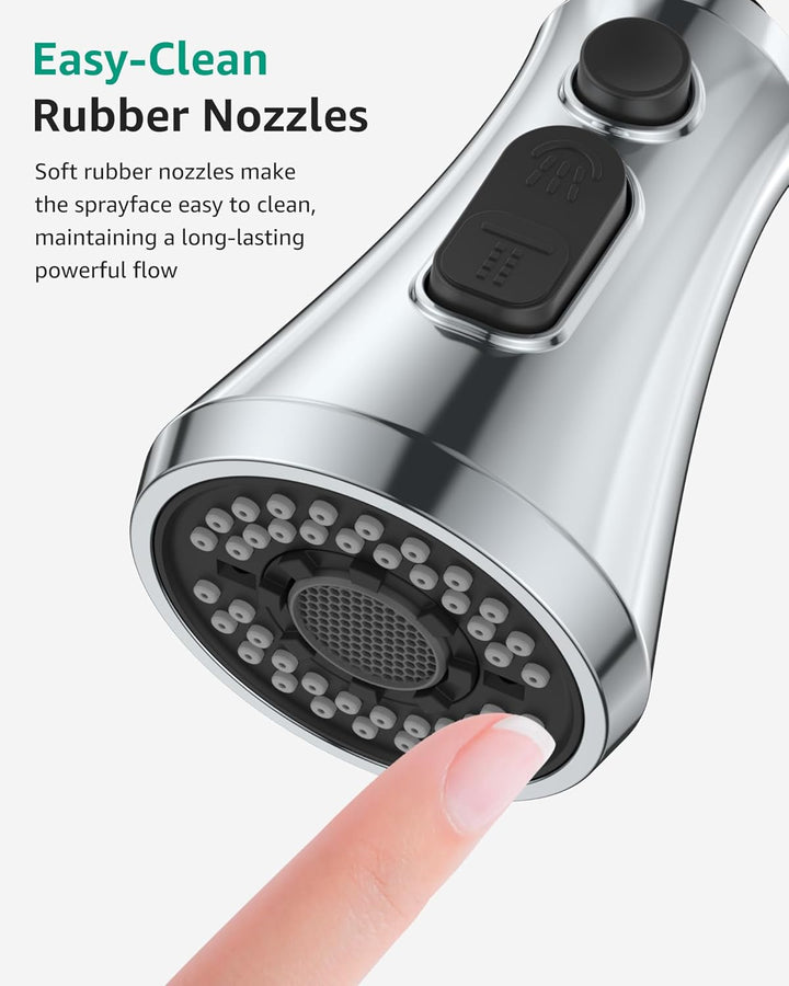 Mbillion ABS-Küchenarmaturkopf, Universal-Sprühdüse mit 3 Funktionen, mit 14 Adaptern, mattschwarz,