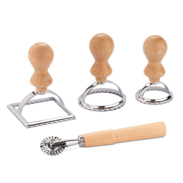Navaris 4er Set Ravioli Ausstecher Form und Roller - Ravioli Maker für Pierogi Maultaschen Empanadas