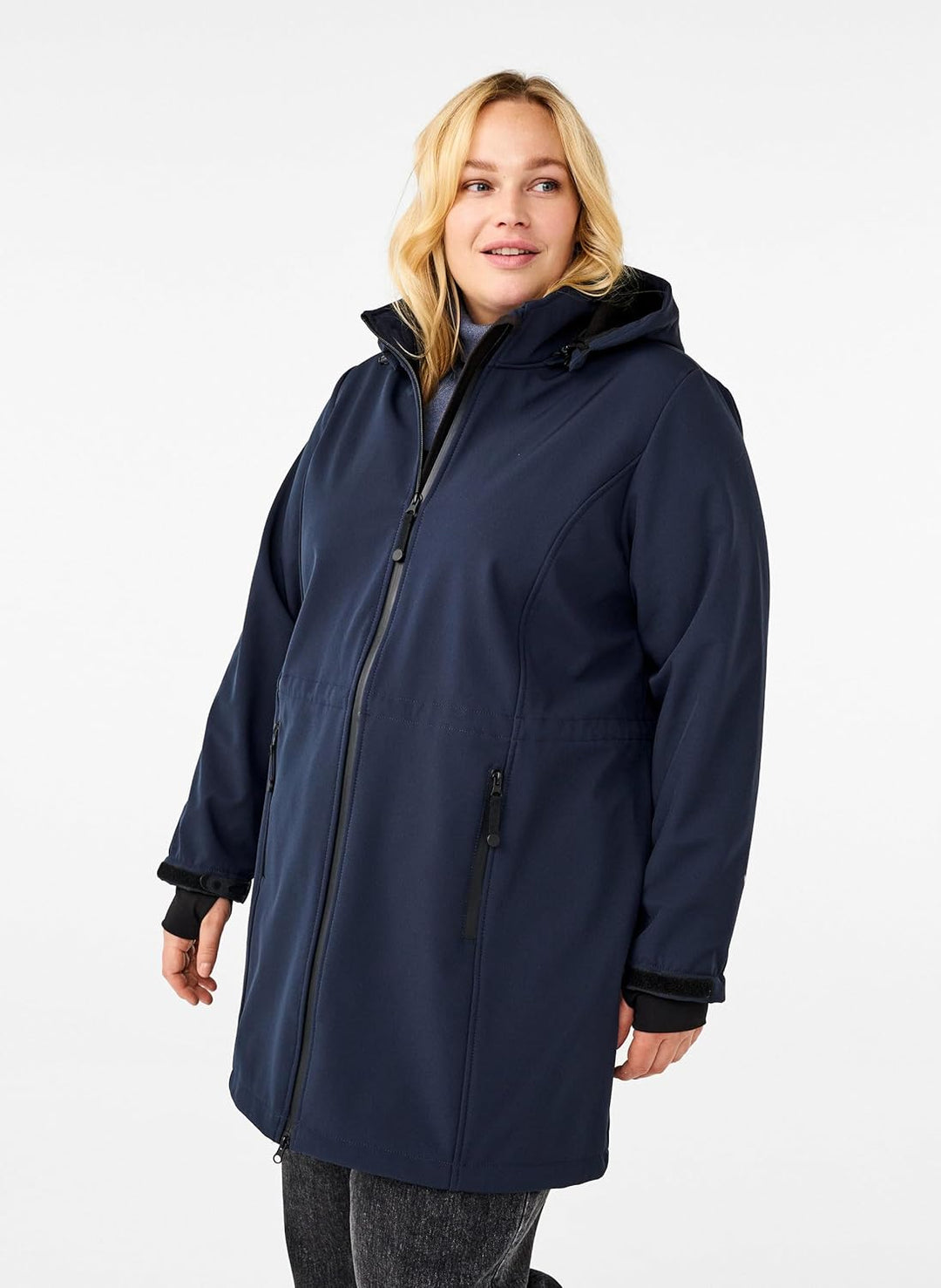 Zizzi Damen Grosse Grössen Jacke Softshell Kapuze Gr, Night Sky