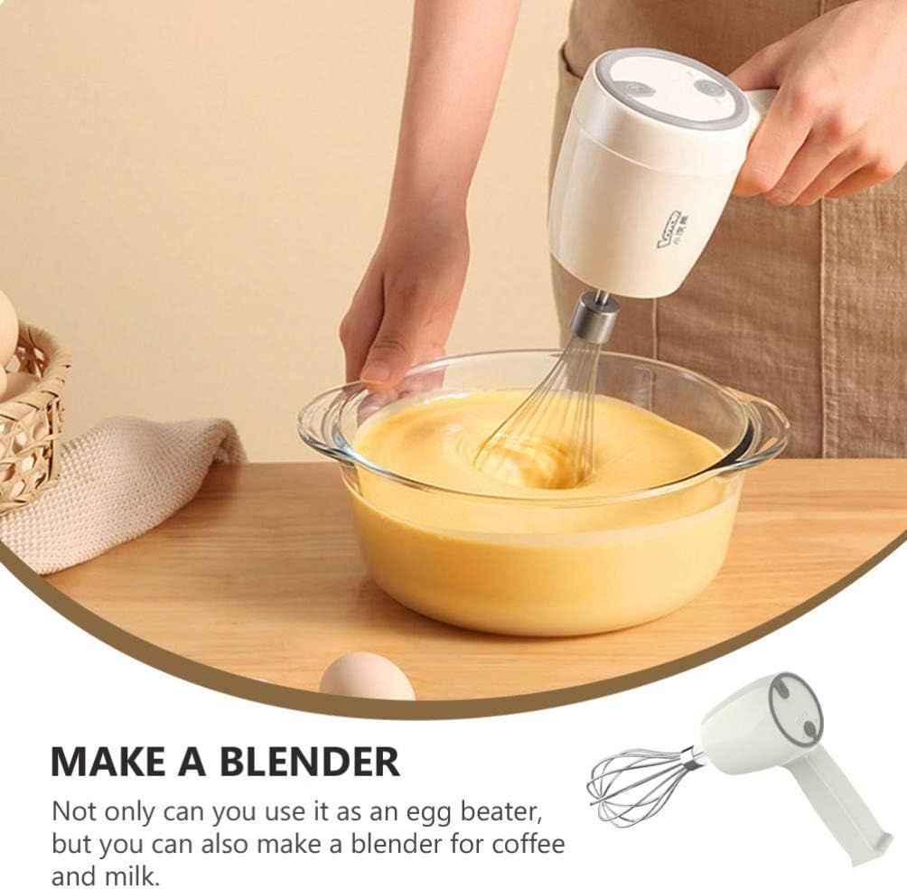 SOLUSTRE Elektrischer Handmixer Edelstahl Schneebesen Wiederaufladbare Küche Handmixer Rührer Rührer