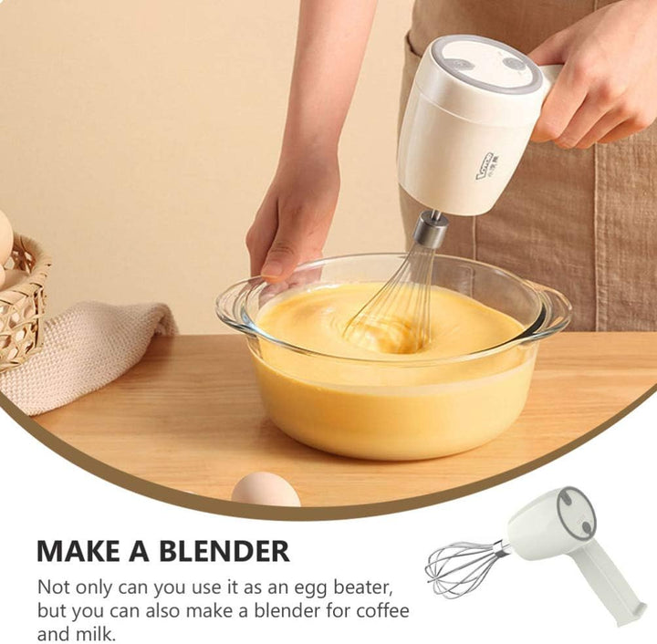SOLUSTRE Elektrischer Handmixer Edelstahl Schneebesen Wiederaufladbare Küche Handmixer Rührer Rührer