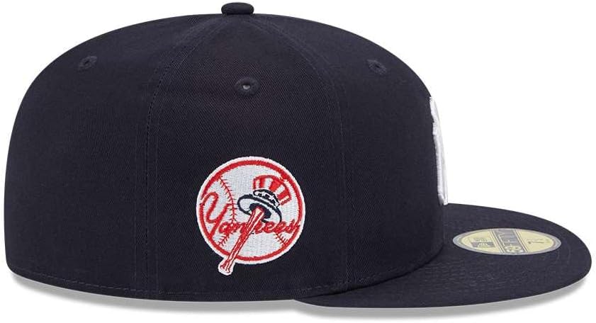 New Era Team Side Patch 59Fifty Cap NY Yankees Dunkelblau Weiss, Size:7 1/2