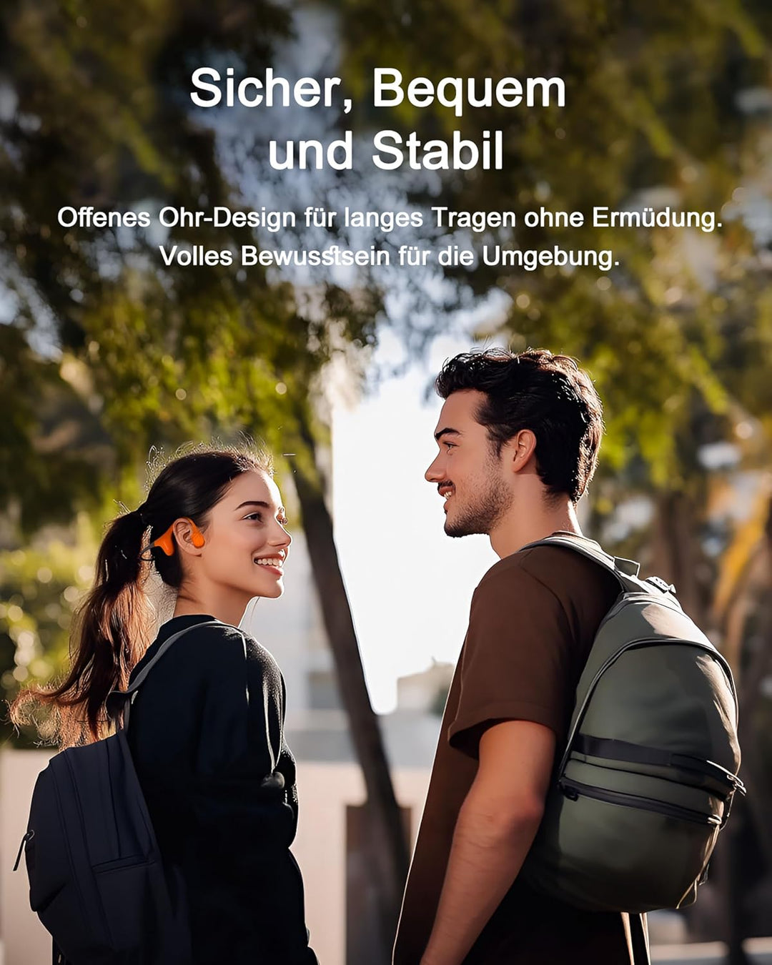 mojawa Aerra Knochenschall-Sportkopfhörer, Open-Ear, Bluetooth 5.2, IP67 wasserdicht, Mikrofon mit G