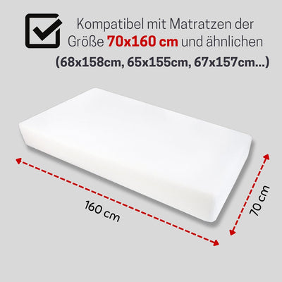 Bisoo Spannbettlaken 70x160-2in1 Bettlaken Matratzenschoner 70 x 160 Wasserdicht für Kinderbett und