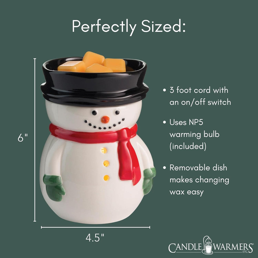 Candle Warmers Duftlampe Frosty Illumination rot/weiss elektrisch Frosty Winter Schneemann, Frosty W