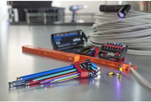 Wiha Stiftschlüssel Set im ErgoStar Halter Sechskant-Kugelkopf MagicRing 9-tlg. farbig leuchtend (41