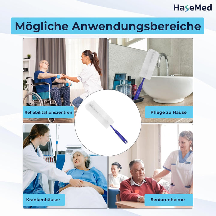 HaseMed Urinflaschenbürste 10 Stück – Reinigungsbürste für Urinflaschen, 37cm Länge – Aus robustem P