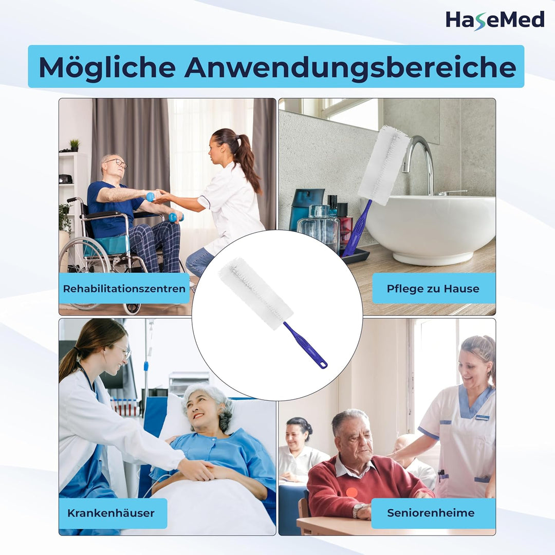 HaseMed Urinflaschenbürste 5 Stück – Reinigungsbürste für Urinflaschen, 37cm Länge – Aus robustem Po