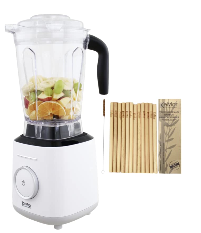 KeMar Standmixer, Hochleistungsmixer, Mixer (1500W, 2 Liter) + GRATIS Bambus Trinkhalme - mit Touch