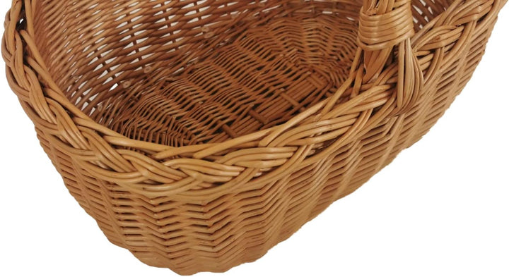Einkaufskorb aus Weide Pilzkorb Oval Braun 46x32x35 cm