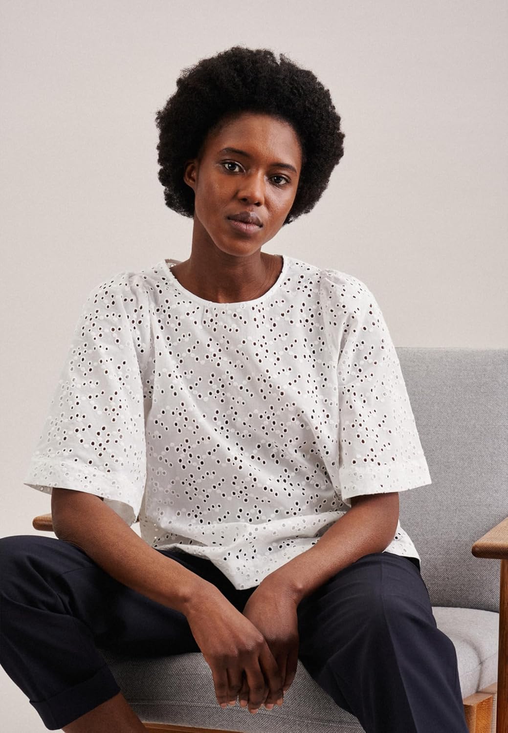 Seidensticker Damen Regular Fit Kurzarm Bluse 36 Weiss, 36 Wei&#xDF;