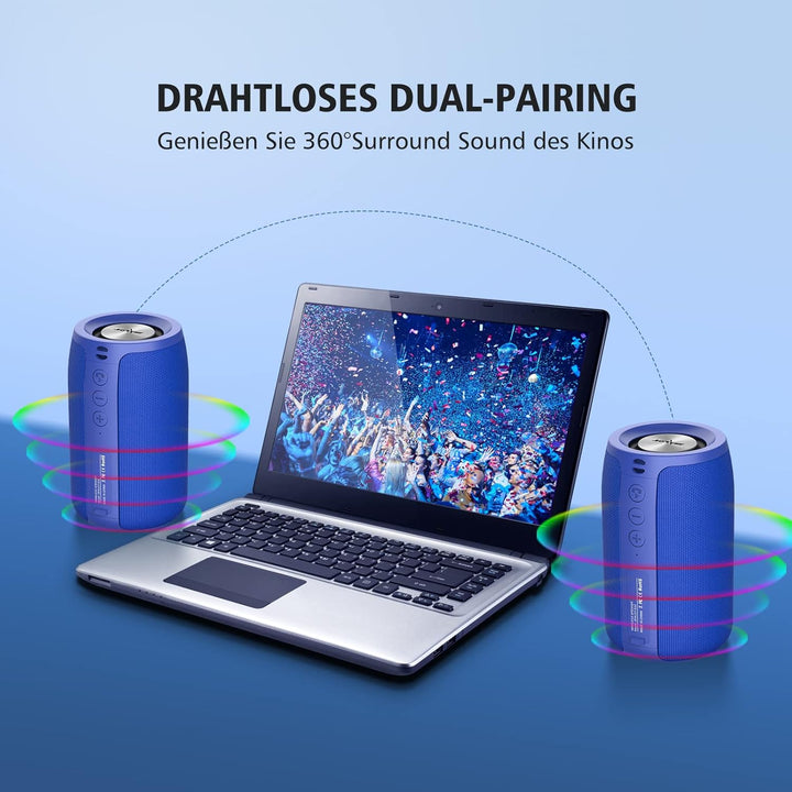 ZEALOT Bluetooth Lautsprecher,Musikbox Bluetooth mit USB/TF Karte/AUX,Bluetooth Box mit IPX5 Wasserd