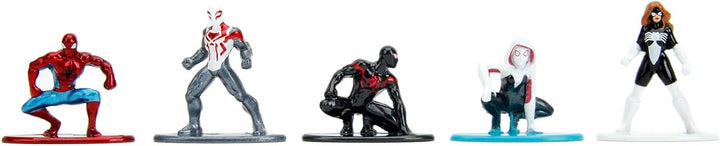 Jada Toys Marvel Spider-Man Figuren (18 Stück) - Multi-Set Nano-Sammelfiguren aus Metall, u.a. mit S