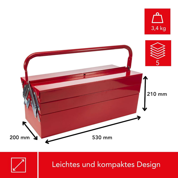 TOOLLAND - MP530 Werkzeugkoffer, 530 mm x 200 mm x 200 mm Abmessungen 174244