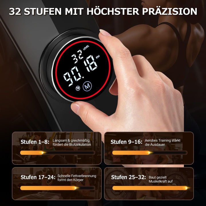 [2026 Neu] Rudergerät für Zuhause, DMASUN Magnetisches Rudergerät mit Upgrade Doppel-Slide-Rails, AP