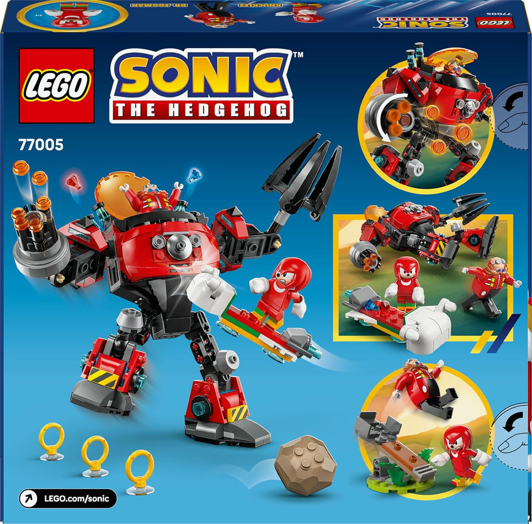 LEGO Sonic The Hedgehog Knuckles vs. Dr. Eggman Egg Crusher Mech Toy - Building Set incl. 2 Minifigu