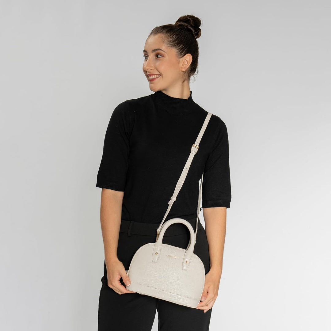 Lazarotti Bologna Leder Handtasche Damen | mit Henkel & abnehmbaren Tragegurt | mittelgrosse Henkelt