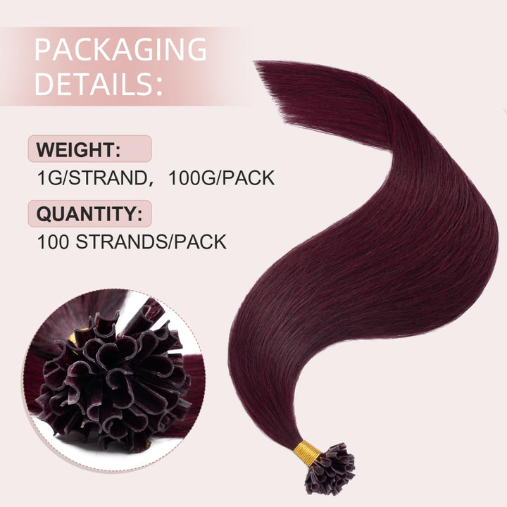 Haarteile Echthaar Bonding Extensions Echthaar 1g Keratin U-Tip Haarverlängerung Glatt Hair Extensio
