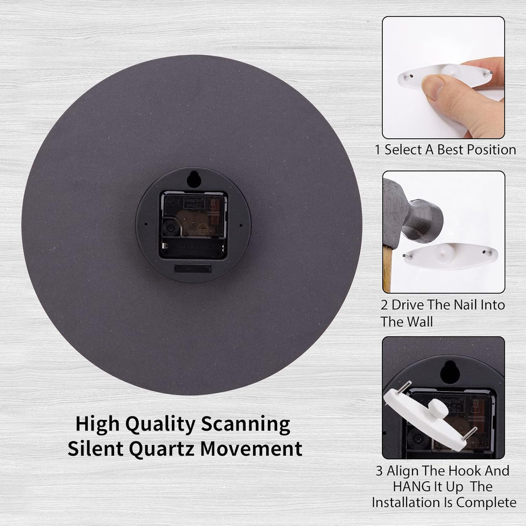 MDF Holz Wanduhr Ohne TickgeräUsche Lautlos Modern 25cm Quarz Gross Batterie Betriebene Wanduhr Einf