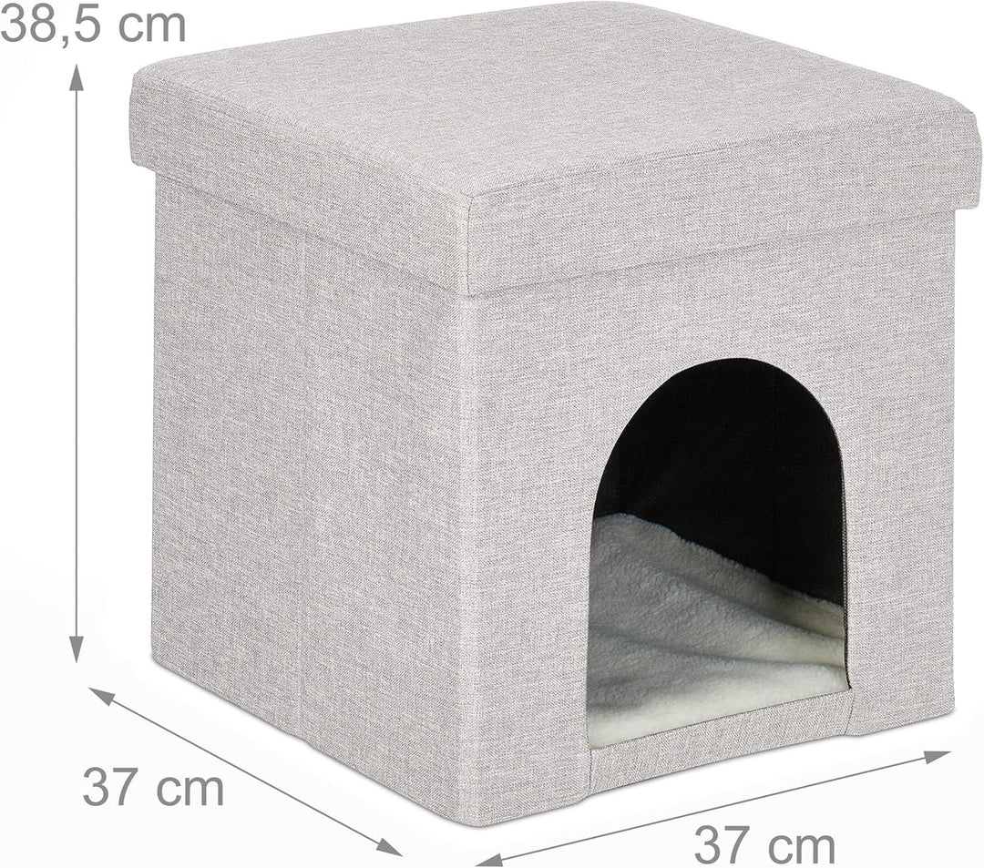 Relaxdays Katzenhöhle, Rückzugsort für Katzen und kleine Hunde, Indoor Tierversteck, H x B x T: 38,5