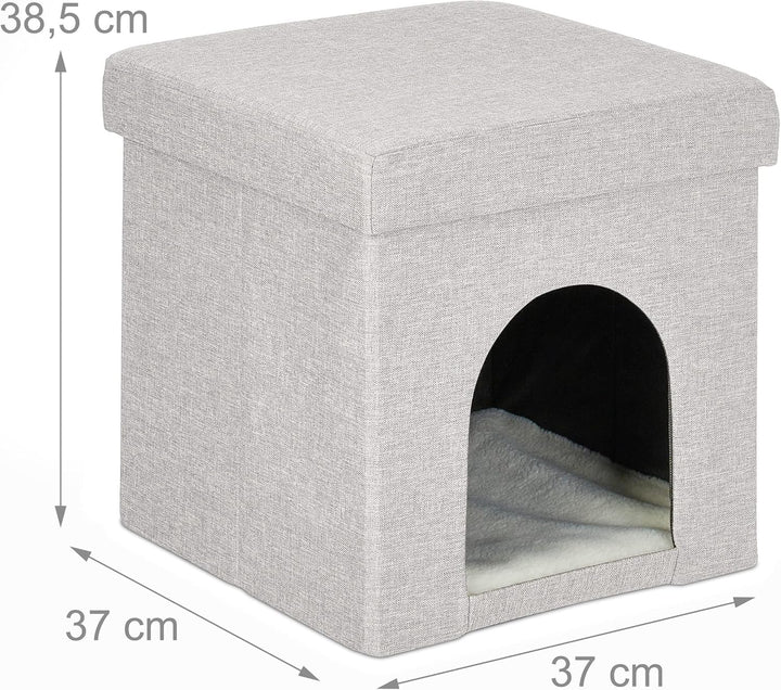 Relaxdays Katzenhöhle, Rückzugsort für Katzen und kleine Hunde, Indoor Tierversteck, H x B x T: 38,5