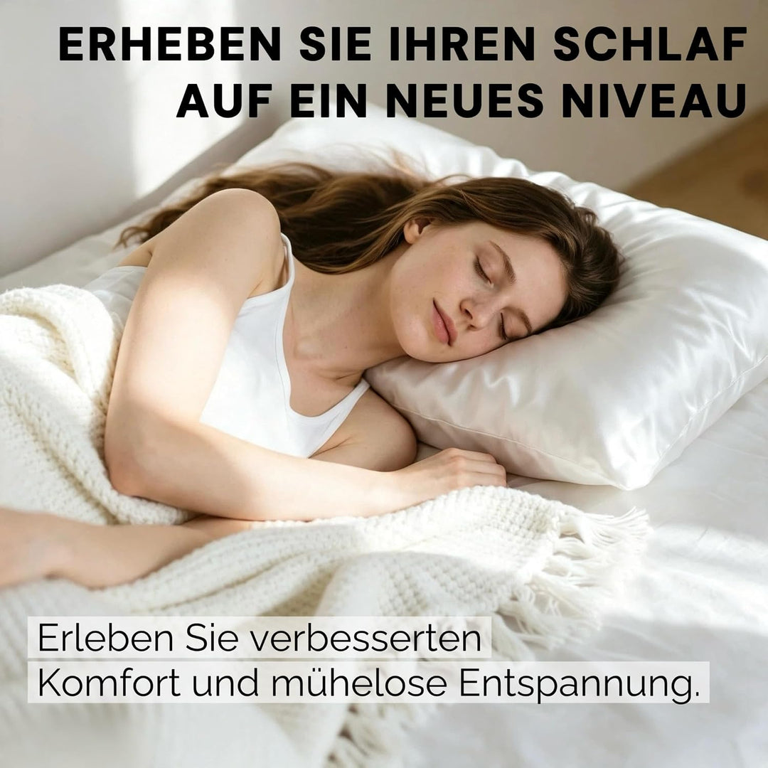 2er Set Seidenkissenbezug 40x60, Ravmix Kissenbezüge aus Seide, für Haar und Haut, mit verstecktem R