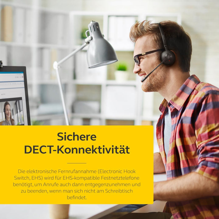 Jabra Engage 75 SE Drahtloses Stereo-Headset für professionelle Anrufe, DECT, 150 m Reichweite, USB-