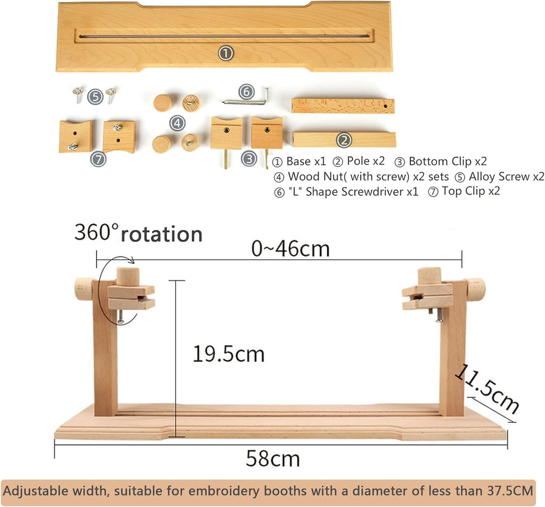 RoseFlower Stickrahmen ständer Grösse Verstellbar Embroidery Stand,Stickrahmen Halterung Aus Holz,36
