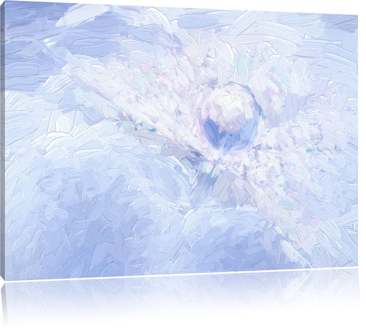 Pixxprint Tautropfen Pusteblume / 100x70cm Leinwandbild bespannt auf Holzrahmen/Wandbild Kunstdruck