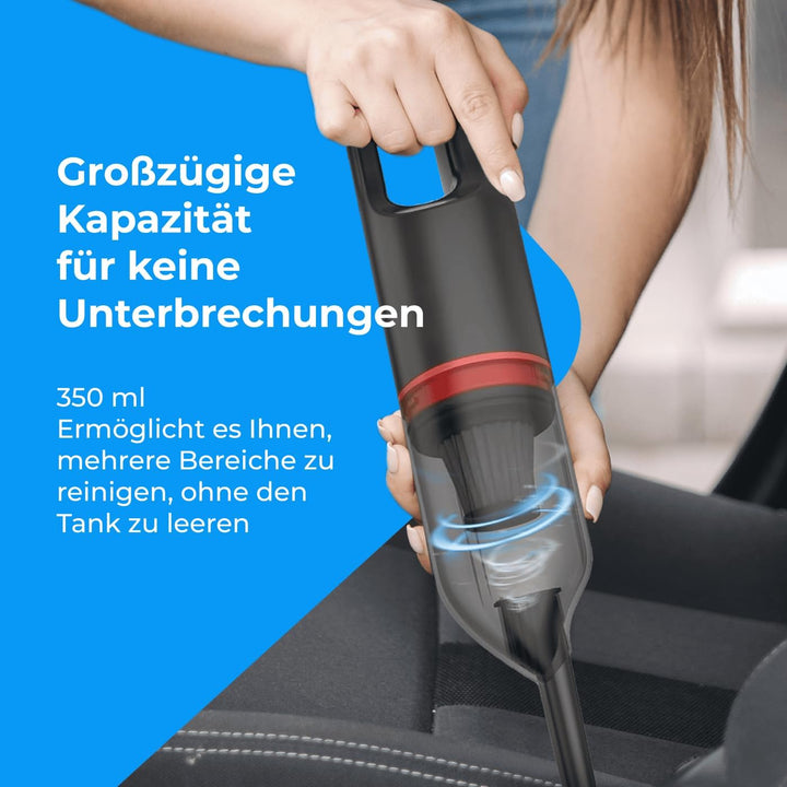 NK Mini Handstaubsauger Kabellos Portabel 6000 PA, 20 Minuten Laufzeit, Zubehör für Auto und Haus, W