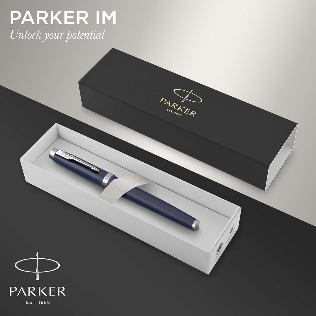 Parker IM Tintenroller | Matte Blue | feine Spitze | Schwarz | Geschenkbox Tintenroller Matte blue C