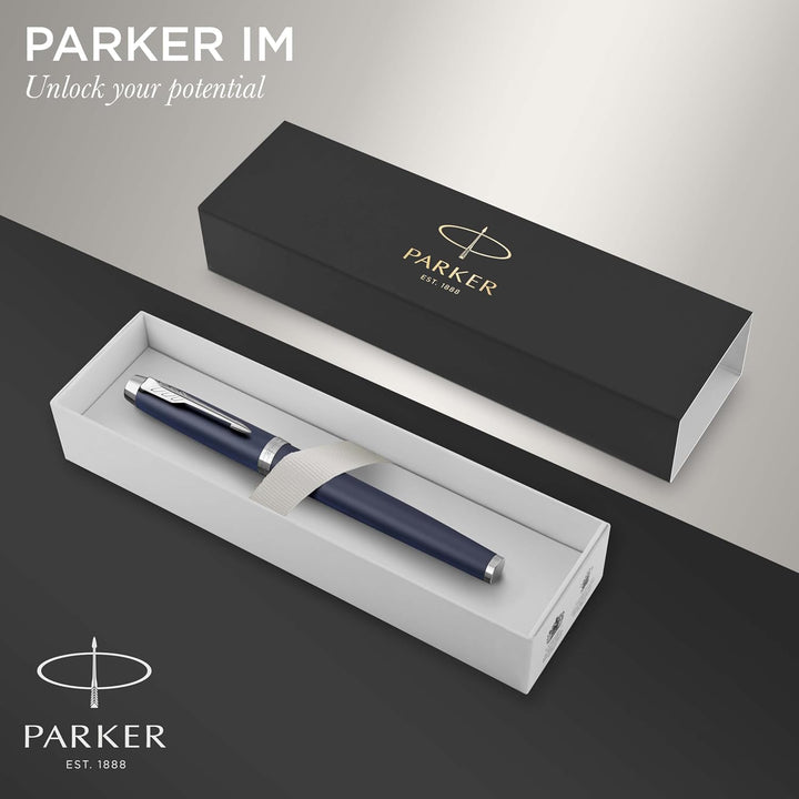 Parker IM Tintenroller | Matte Blue | feine Spitze | Schwarz | Geschenkbox Tintenroller Matte blue C
