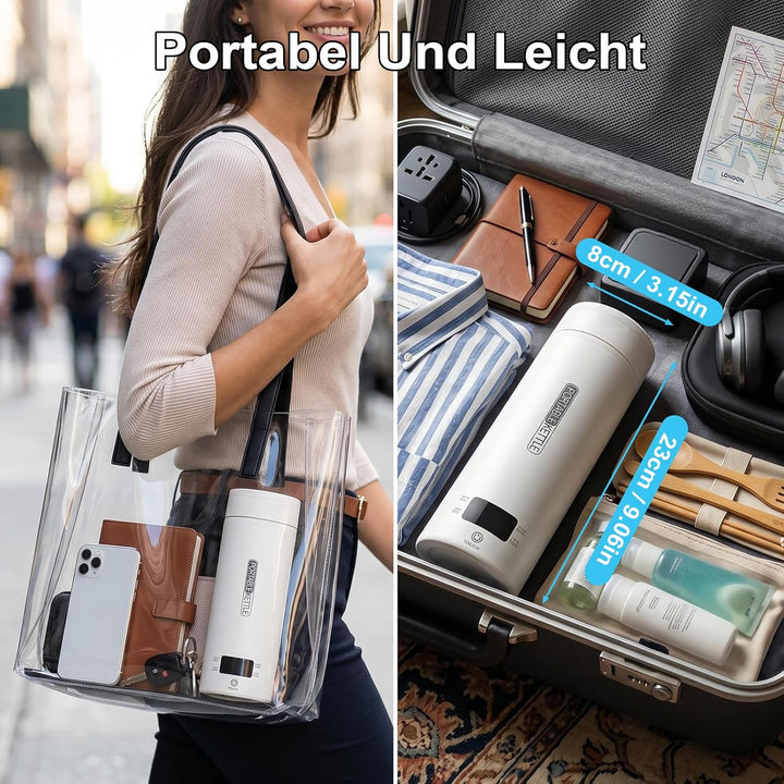 Reisewasserkocher Klein 450ML,Tragbarer Elektrische Wassertasse für Reise
