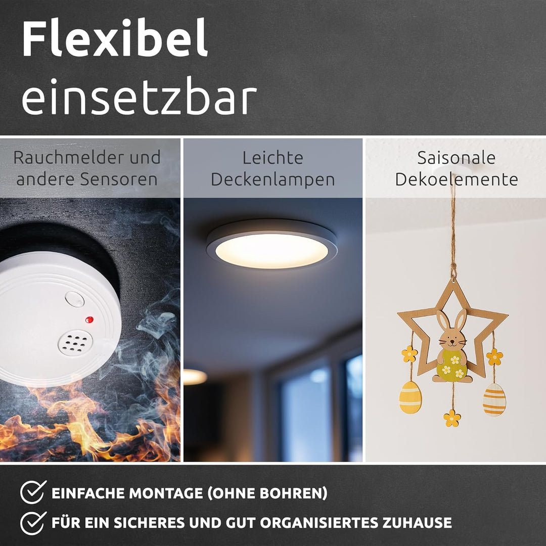 ECENCE Rauchmelder Magnethalter 20 Stück Selbstklebende Magnethalterung für Rauchmelder Ø 70mm schne