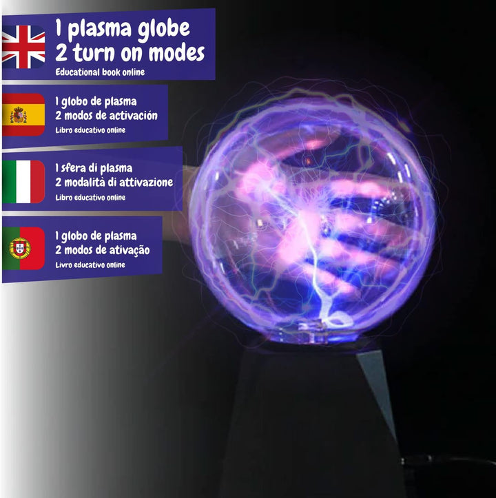 Science4you Plasmaball, Plasma-Lampe für Kinder Durch Berührung und Stimme aktiviert, dient als Nach