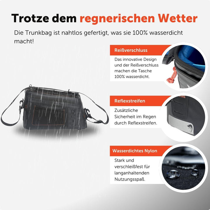 New 193.33 Looxs Varo Trunbag Racktime Black Dragertas, 15 Liter