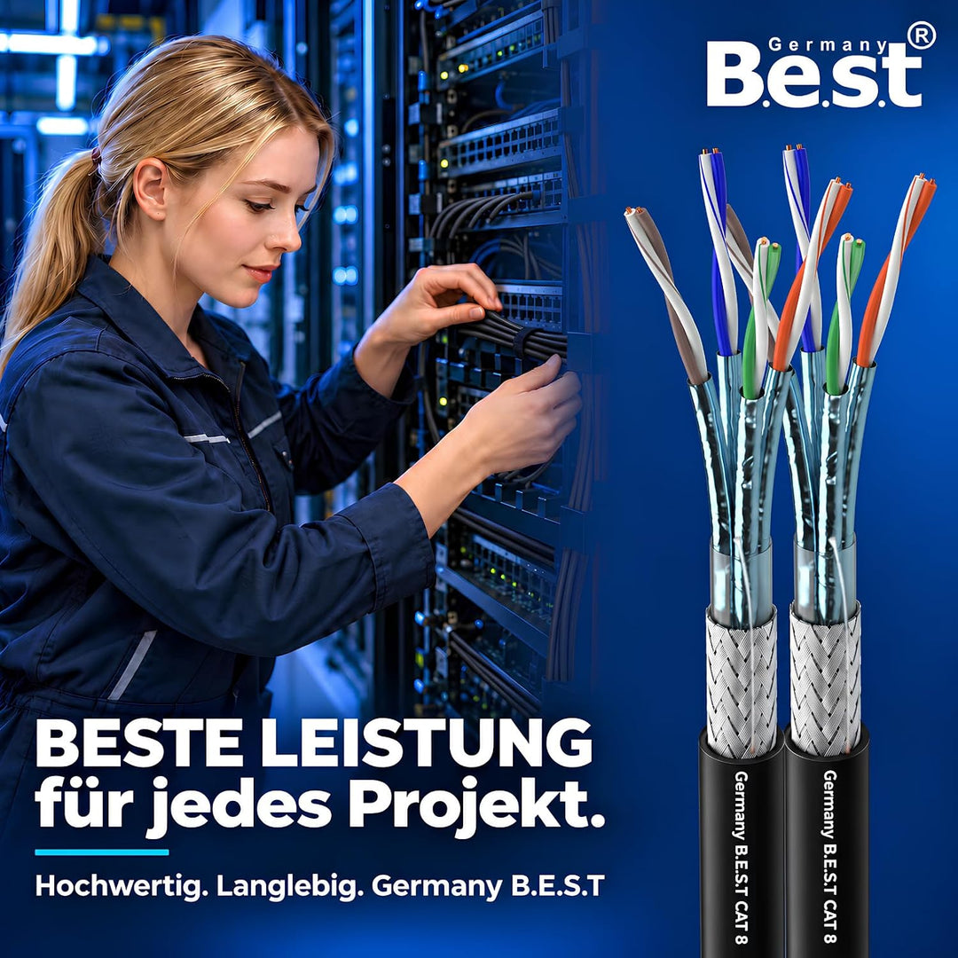Germany B.e.s.t 100M CAT 8 Duplex Erdkabel Netzwerkkabel Outdoorkabel Kupfer LAN Kabel Ethernetkabel