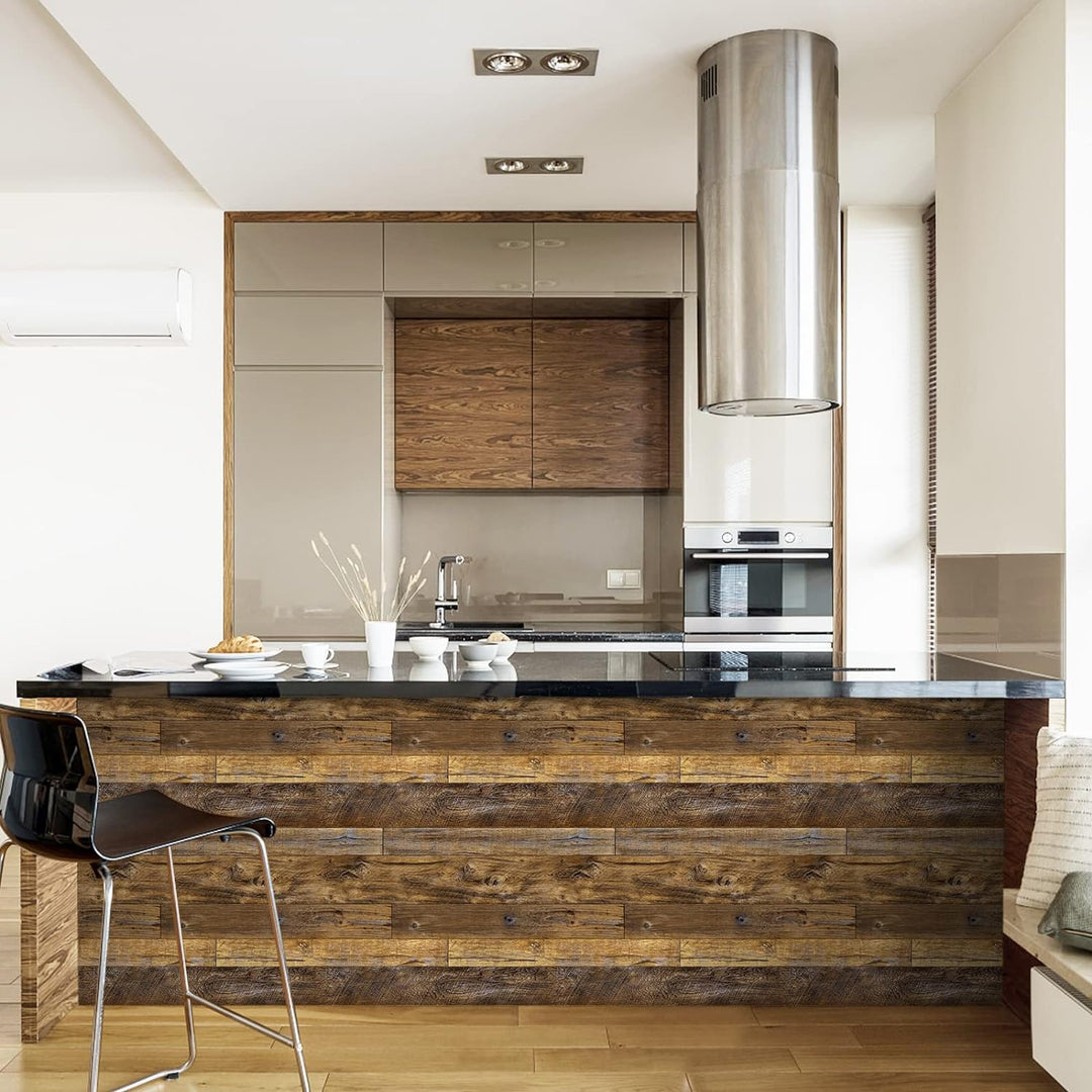 Abyssaly Klebefolie möbel holzoptik Möbelfolie selbstklebende folie holz tapete 90cm X 300cm Braun V
