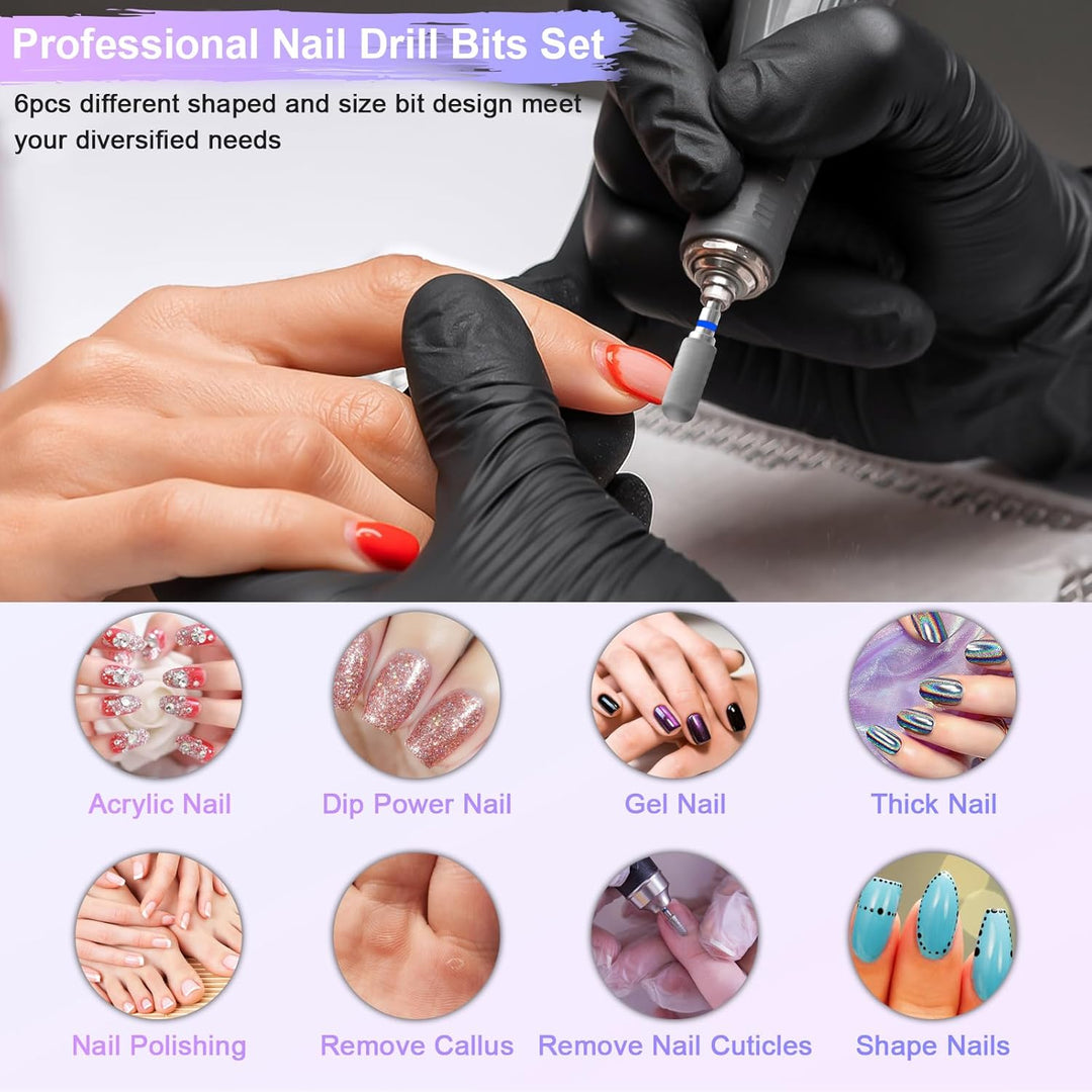 CGBE Nagelfräser Aufsätze Bits für Nagelfräser: 6 Stück Fräser Bits Schleifköpfe Hartmetall Maschine