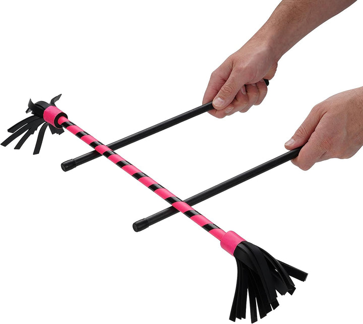 Diabolo Freizeitsport Flowerstick Basic (pink) - UV reaktiver Flower Stick mit 2 Glasfaser Handstäbe