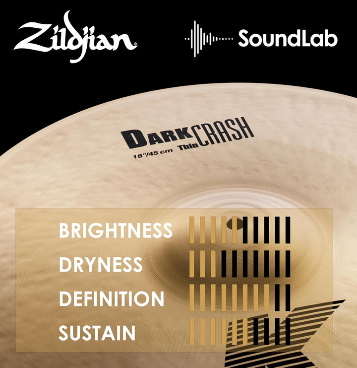 Zildjian K Zildjian Series - 18" Dark Crash Thin Cymbal 18 Zoll Dark Thin, 18 Zoll Dark Thin