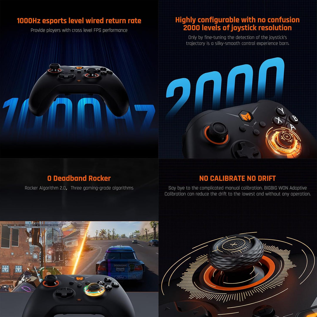 Black Shark PC-Controller, BIGBIG WON Gale Wireless Gaming Controller, Bewegungsziel, Hall-Trigger,