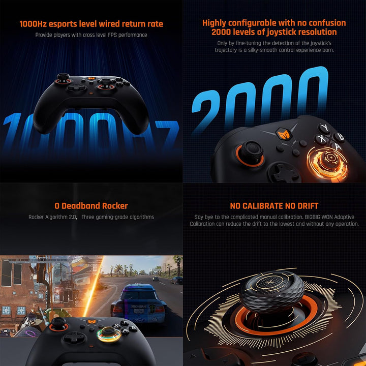 Black Shark PC-Controller, BIGBIG WON Gale Wireless Gaming Controller, Bewegungsziel, Hall-Trigger,