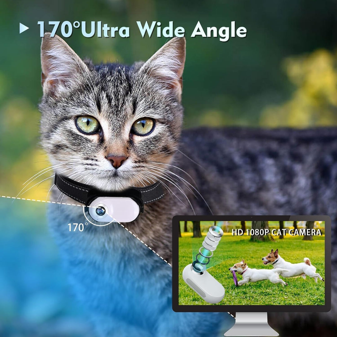 128G Weisse Katzen Kamera Halsband Haustierkamera mit Kameraklemmen für Hunde und Katzen