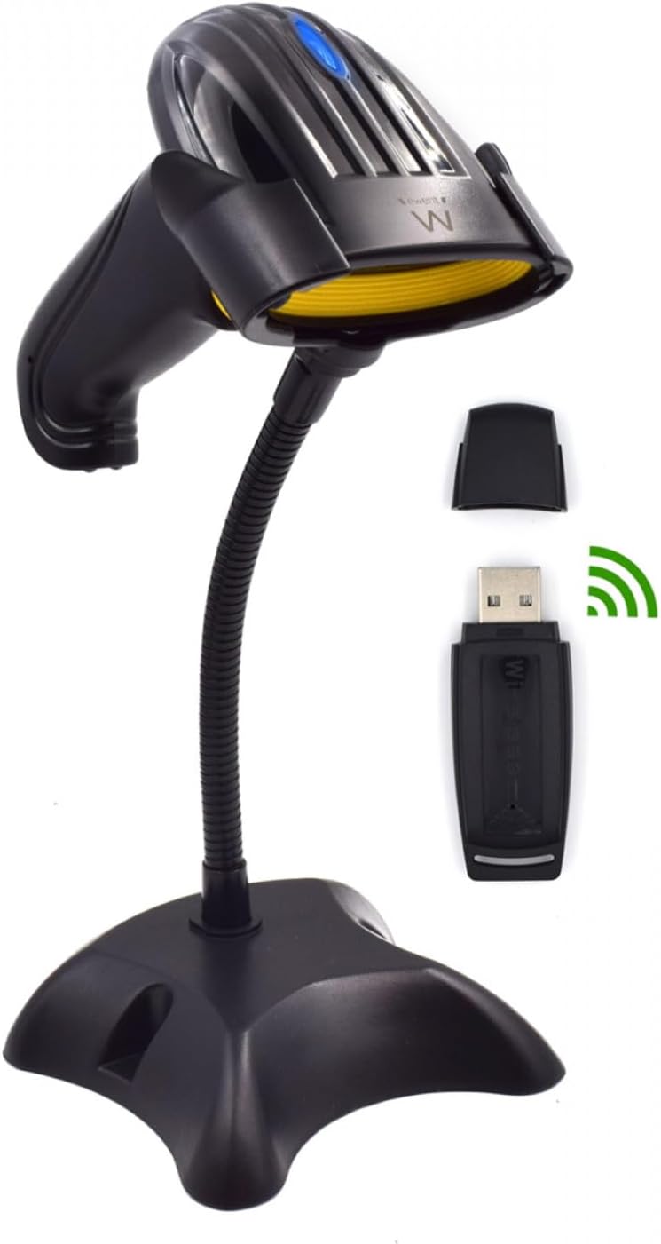 Ewent EW3430 - Drahtloses Barcode-Lesegerät - Unterstützt 200 manuelle und automatische Lesungen pro